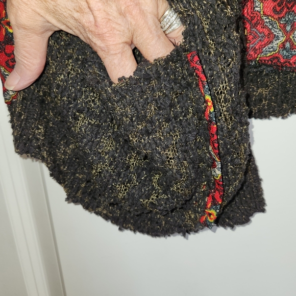 NWOT BKE Boutique Pieced Chiffon Open Weave Flyaway Cardigan Sweater Size S Cute - Picture 4 of 10